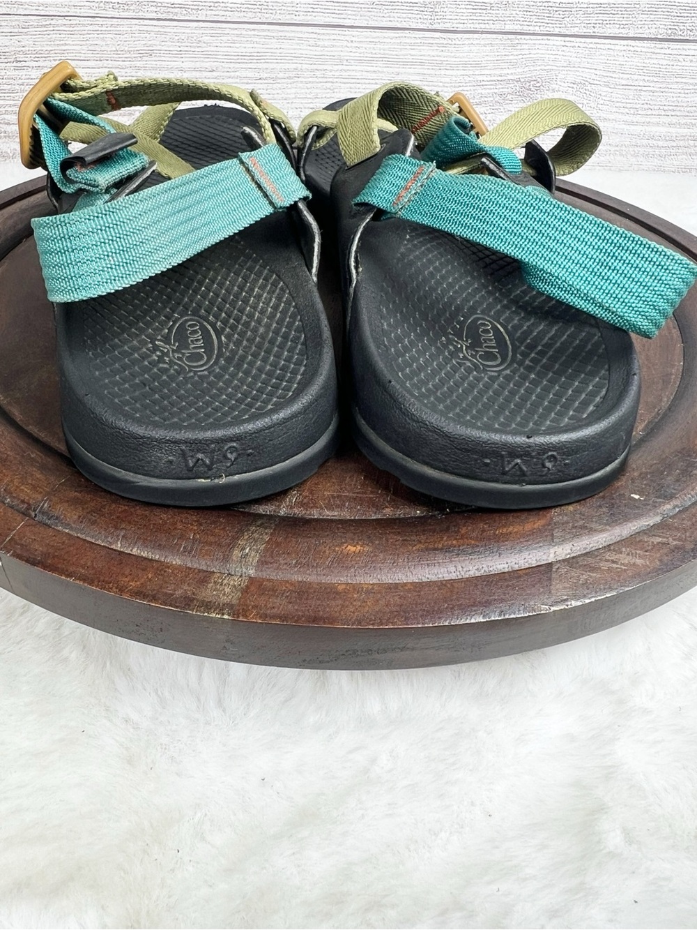 Chaco Lowdown Blue Green Strappy Sandals Women’s Size 9 Outdoor Boho Shoes Beach - Picture 6 of 9